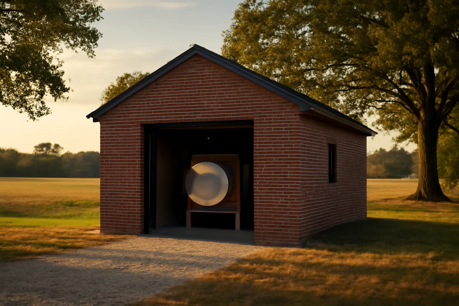 Brick pet crematory and retort on a Delaware field